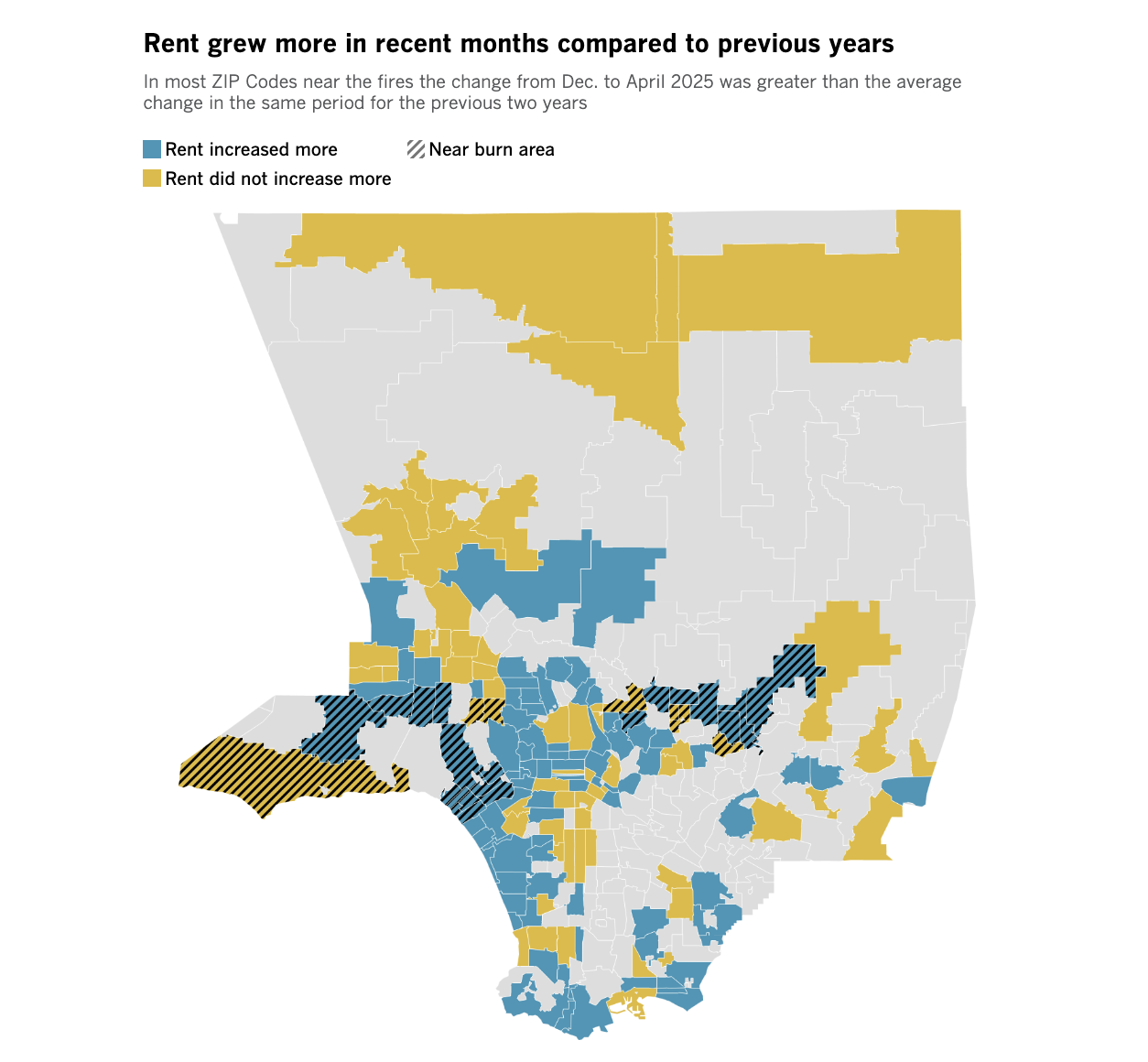 In areas near January’s fires, rent is climbing faster than in rest of county